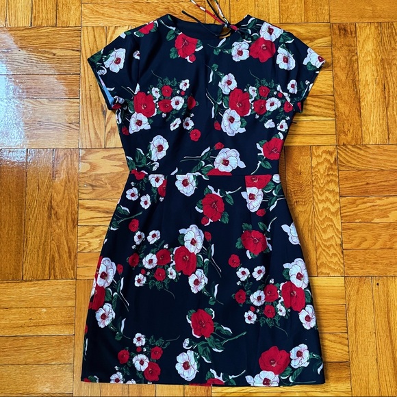 About Us Addison Black Floral Mini Dress - Picture 3 of 7